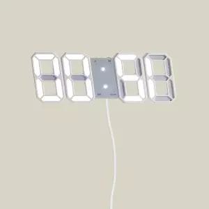 스탠드 LED 스마트 시계 화이트 화장대 USB 심플 무소음