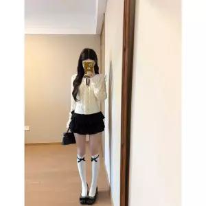 겨울 가디건 스커트 치마 세트 투피스 니트 리본 스톤