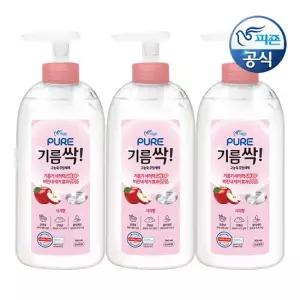 퓨어 기름싹 주방세제 사과 700ml 용기 x 3개