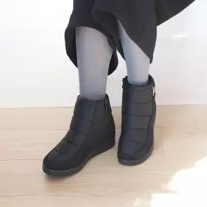 A42409 별장식 가로패딩 앵글부츠 엄마신발