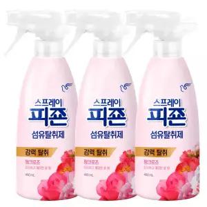 피죤 스프레이 섬유탈취제 핑크로즈 490ml x 3개
