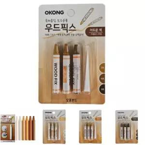(어두운색) 오공 우드 픽스/보수제/바닥/크랙/마루/흠집/찍힘/못자국/고강도/보수펜/스틱/팬슬/색칠/수리