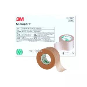 3M 1533-1 마이크로포 테이프(탄) 2.5cm 1박스 12개