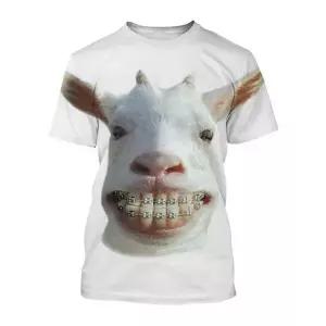 반팔티 반티 5xl 6xl 7xl 8xl 9xl 여름 재미 있은 동물 염소 3D 프린트 티셔츠 streetwear 남성 패션 하라