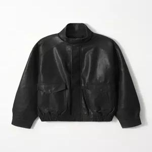 Vegan A-2 Leather JacketBlack