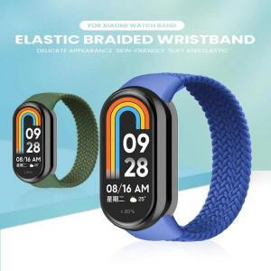 Xiaomi Mi Band 8 9 스트랩 교체 액세서리 용 땋은 솔로 루프 Miband 8 NFC 용 탄성 나일론 시계 밴드 corr
