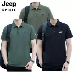JEEP SPIRIT 남성 폴로 반팔 여름 스탠다드 자수 PK 반팔 카라 티셔츠