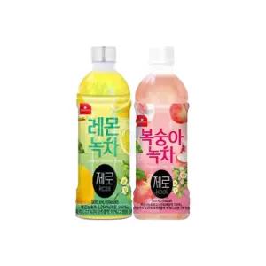 웰그린 스위츠제로 500ml 복숭아녹차 12입+레몬녹차
