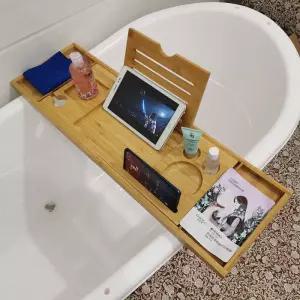 원목 욕조 테이블 태블릿 독서대 목욕 선반 트레이