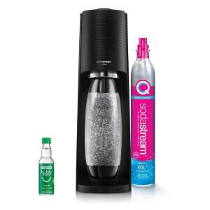 소다스트림 소다 스트리밍 기계 STARTER KIT CO2 및 버블 이 포함된 스파클링 워터 메이커 배터리 필요 없음 블랙