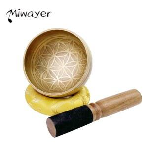 싱잉볼 MIWAYER 티베트어 노래 도움이 세트 요가 기도 마음챙김에 그릇 명상 생명의