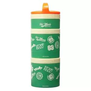 Hot Wheels (레이스 아이콘) Whiskware 쌓을 수 있는 스낵 팩 - 병 3개 손잡이 - 오렌지탠그린