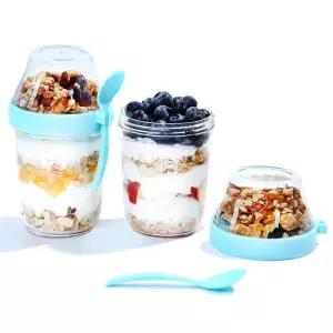 Felli On the Go 요거트 파르페 스낵 컵 355ml(12온스) 재사용 가능한 누출 방지 여행용 스푼 과일 시리얼