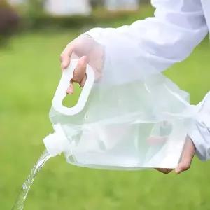 5L/8L/0L 휴대용 물주머니 접이식 물통 병 파우치 손잡이가 있는 야외 여행 캠핑 용품