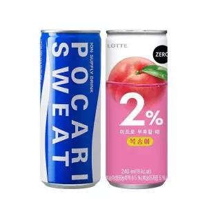 [셀러허브]이프로 부족할 때 복숭아 240ml 15캔 + 포카리스웨트 240ml 15캔 1박스 이온음료 (S32876734)