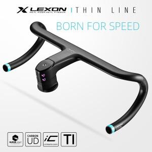 LEXON 전체 탄소 도로 통합 핸들 바 초경량 자전거 T1000 레이싱 벤트 바, 액세서리 28.6mm