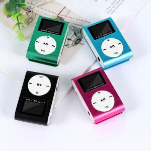 무손실 음질 휴대용 미니 MP3 플레이어 LCD 화면 금속 클립 USB 음악 터치 키 지원 SD TF