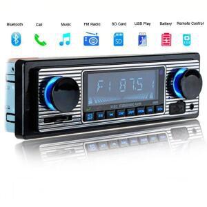 자동차 라디오 1 D 블루컬러투스 호환 스테레오 빈티지 무선 MP3 멀티미디어 플레이어 UX USB FM 12V