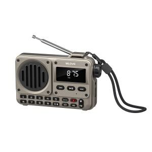 MLOVE BV800P 휴대용 블루투스 스피커(FM 라디오, MP3 플레이어, USB/TF 카드, AUX 및 안테나 포함) - 이동