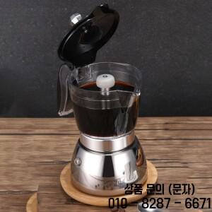 4/6 컵 보이는 모카 포트 스테인레스 스틸 투명 냄비 바디 커피 메이커 유니버설 에스프레소 이탈리아 머신