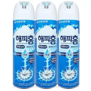 해피홈 에어로솔 무향 본품 500ml 3개 ~ 모기향 살충제