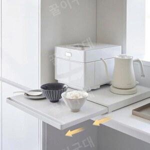 싱크대레일선반 슬라이딩선반무타공 늘어나는수납랙 슬라이드 싱글 선반 화이트 싱글 하나 선반 25cm 47x36cm 하부장정리 화이트 싱크인 47x36cm 하나