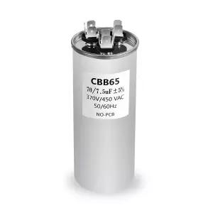 GE 70/75 uF MFD 370V/450VAC AC 모터 런 커패시터 교체 27L556/27L556BZ3 콘덴서용 원형 듀얼 풀 펌프용