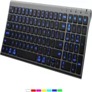 맥용 iClever 백라이트 블루투스 키보드 BK10 Pro 울트라 슬림 무선 멀티 디바이스 7색 표준 풀사이즈 키