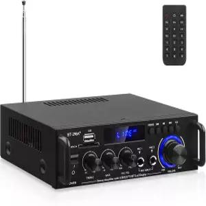 AEXCVG 스테레오 홈 오디오 앰프 BT-298A 하이파이 블루투스 리시버 40Wx2 미니 시어터 MIC 입력 SD USB