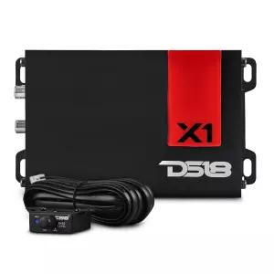 DS18 X1 초소형 자동차 오디오 앰프 클래스 D 1 채널 모노블록 900와트 피크 리모컨 포함 블랙