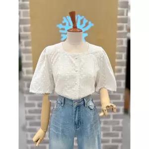 [레코브](광주신세계)아일렛 스퀘어넥 블라우스 (LC31F6BL510X)
