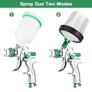 페인트 ) 도구 페인트 건 스프레이 자동 1.7mm 일회용 1.4mm 측정 건 공압 2.0mm 10개 600ml 도구(뚜껑에는 HVLP 컵 스프레이 무세척 필터 가정용