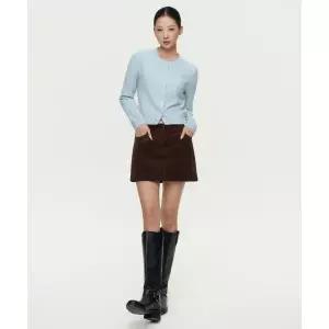 MUSINSA STANDARD WOMAN 우먼즈 에센셜 라운드 넥 가디건 [파스텔 블루] 114322