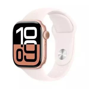 애플워치 스포츠 스마트워치 밴드 Apple Watch 시리즈 10 GPS + 셀룰러 42mm - 라이트 블러셔 밴드가 있는