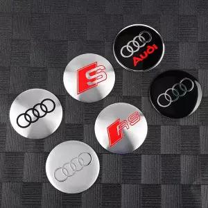 자동차휠캡 4개 56/65mm 자동차 휠 센터 허브 스티커 60/68mm 캡 아우디 S RS A3 A4 A1 A2 장식 액세서리