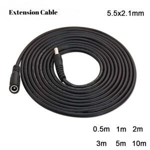 호환 1M 2M 5M 연장 케이블 5 5x2 1mm 암-수 플러그 12V 5V 24V 전원 어댑터 코드 홈 카메라 LED 스트립용