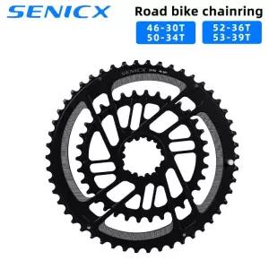 SENICX 52-36/50-34/46-30T 사양 도로 자전거 크랭크 세트 디스크 SHIMANO 및 SRAMGXP 10단 적합