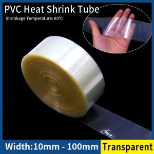 1/5/20M 18650 배터리 PVC 열 수축 튜브 팩 10mm ~ 절연 필름 랩 리튬 케이스 보호 케이블 슬리브 투명