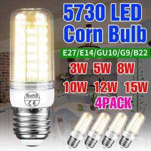 4팩 LED 전구 E27/E26 콘 램프 E14 샹들리에 GU10 실내 에너지 절약 조명 B22 3W 5W 8W 10W 12W G9 220V