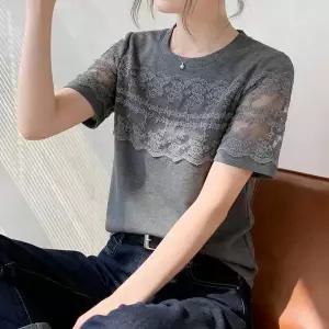 [하프클럽/에이시크]로맨틱 시스루 레이스 티셔츠 C26BTS033