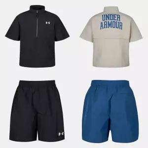 [백화점 정품] 언더아머 Under Armour (6015441,6015442) 유니 스포츠스타일 우븐 아노락 반팔 반바지 4종