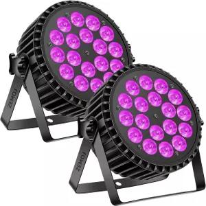 파 캔 조명 무대 8LED 80W RGB+UV 효과 및 할로윈 파티 바 디스코 DJ 라이브 쇼 웨딩을 위한 사운드 컨트롤