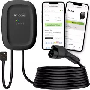 EMPORIA 레벨 2 전기차 충전기(J1772 커넥터 포함) - 48암페어 240V WiFi 지원 충전소 25피트 케이블 NEMA