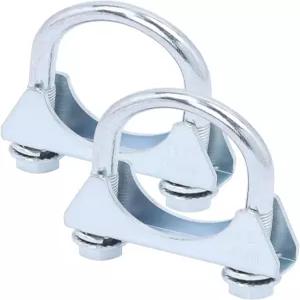 AFEISOL 2 팩 1.5 U 볼트 클램프 안장형 머플러 배기 팁 파이프 38mm 강철 1-1/2