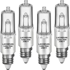 Lachesan JDE11 120V 75W 55mm E11 할로겐 전구 LED 대체용 T4 미니 캔들라 베이스 2700K 따뜻한 백색 디밍