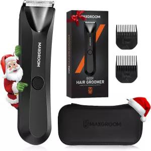 남성용 MAXGROOM 맨스케이프 바디 헤어 트리머 IPX7 방수 퍼빅 사타구니 - LED 조명 세라믹 블레이드 USB