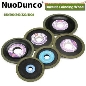1개 125/150mm 베이클라이트 단면 다이아몬드 연마 휠 디스크 그릿 150/200/240/320/400 금속 카바이드 경