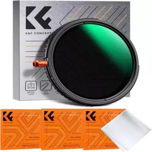 K F 컨셉 77mm 블랙 디퓨전 미스트 효과 1/4 및 가변 ND2-32 1-5 스톱 원형 편광 필터 CPL-in 1 렌즈