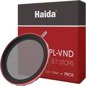 카메라 렌즈 다중 코팅 나노 편광판 가변 중성 밀도 필터(Pro II 시리즈)를 위한 Haida 67mm VND+CPL 2인치