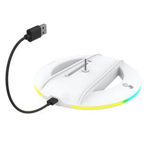 미끄럼 방지 패드가 있는 RGB 수직 스탠드 LED 베이스 게임 PS5 Slim Disc/디지털 버전용 안정적인 콘솔 브